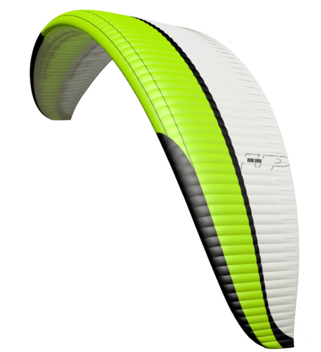 UP Meru paragliding wing white green