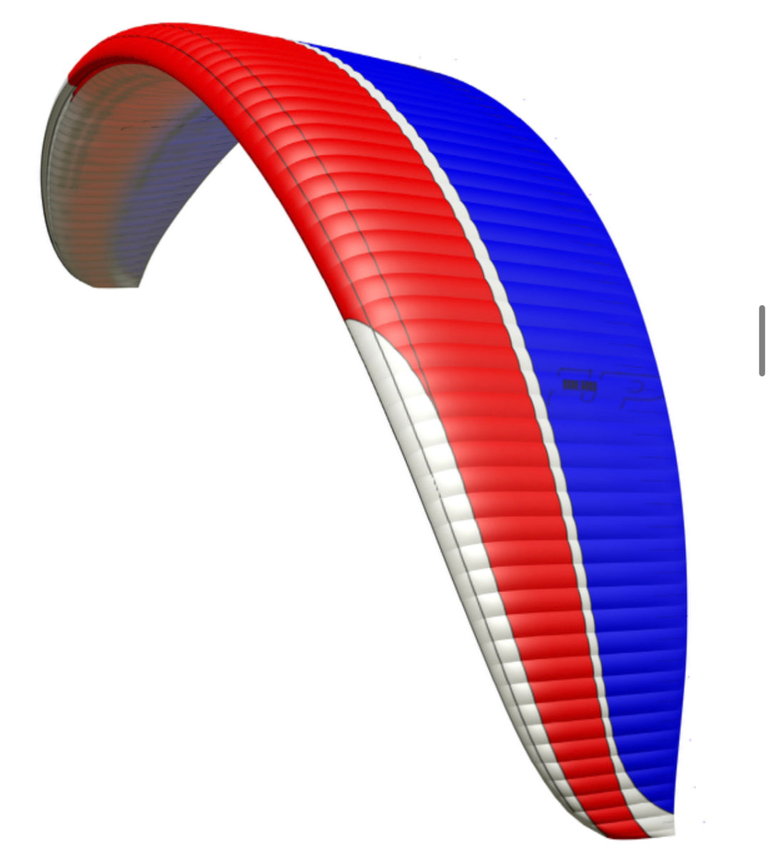 UP Meru paragliding wing blue red